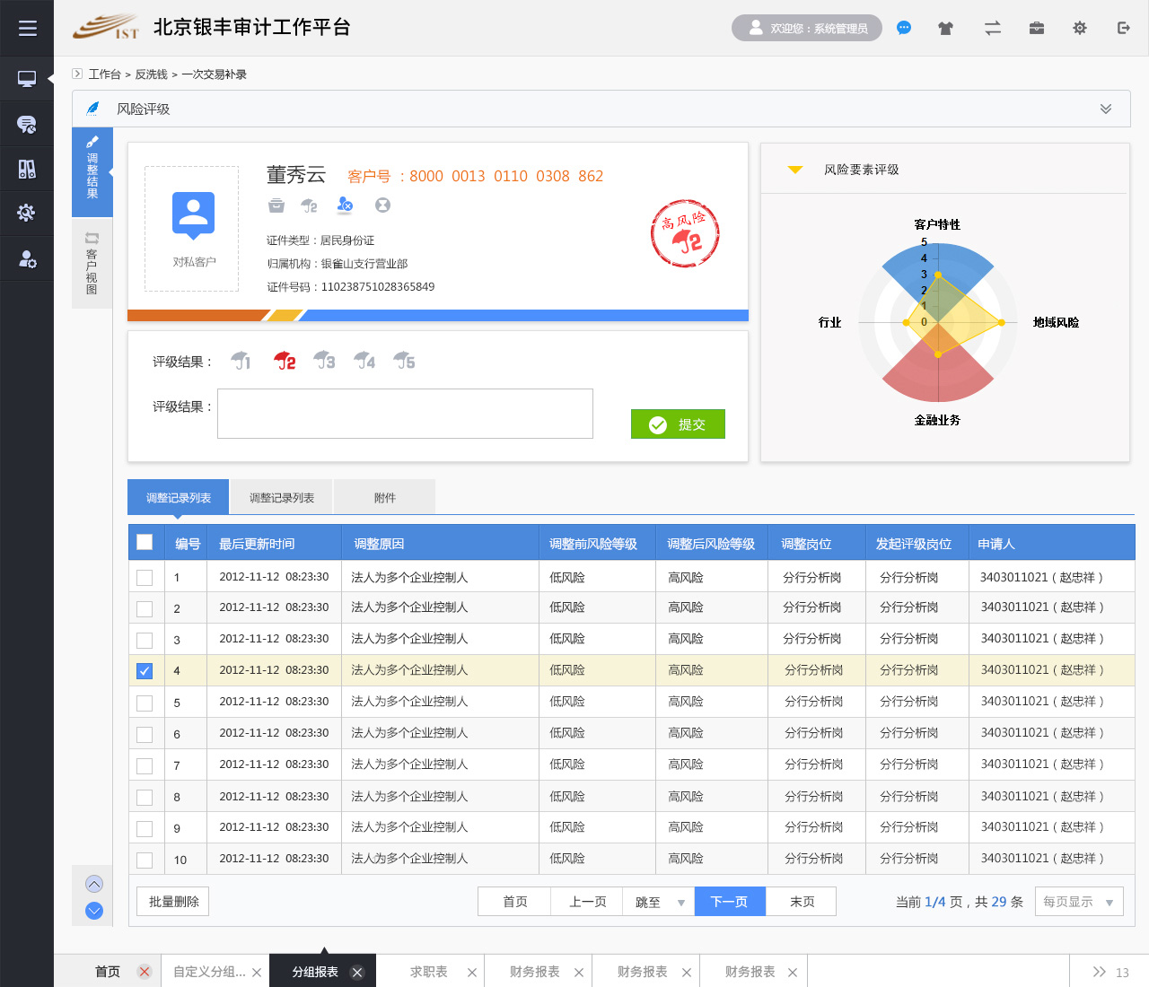 銀豐新融審計監(jiān)控管理平臺銀豐審計反洗錢平臺設(shè)計